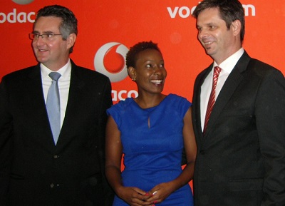 L-r) Ian McAlpine, managing director, Business Connexion, Maryanne Kariuki, partner sales executive, Hosting, Microsoft East & Southern Africa, and Guy Clarke, managing director, Vodacom Business Nigeria at the unveiling of Vodacom Business Software as a Service solution held yesterday in Lagos.